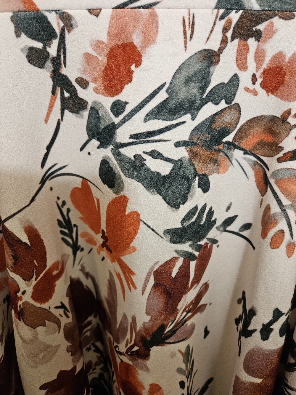 Calvin Klein Floral Fit & Flare Midi Dress Sleeveless Cream Orange Size 4 - Picture 7 of 9